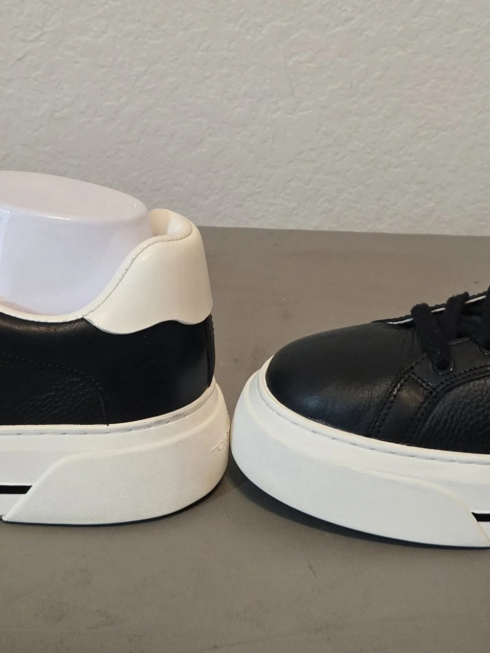 Tory Burch Black and White Logo Platform Sneakers